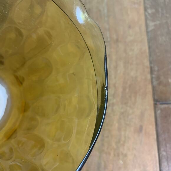 Vintage Hazel-Atlas Glass Pitcher 2 Qt Amber Gold Optic Pattern 64 Oz - Picture 6 of 7